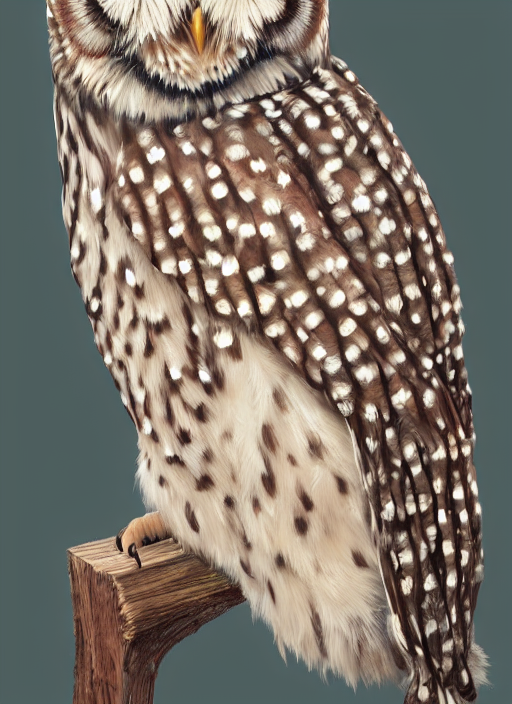 Realistic Portrait Beautiful Painting Of Japanese Owl, Weari...