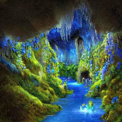 Large Interior Cavern Of A Cave, Grand Gallery, Shimmering B...