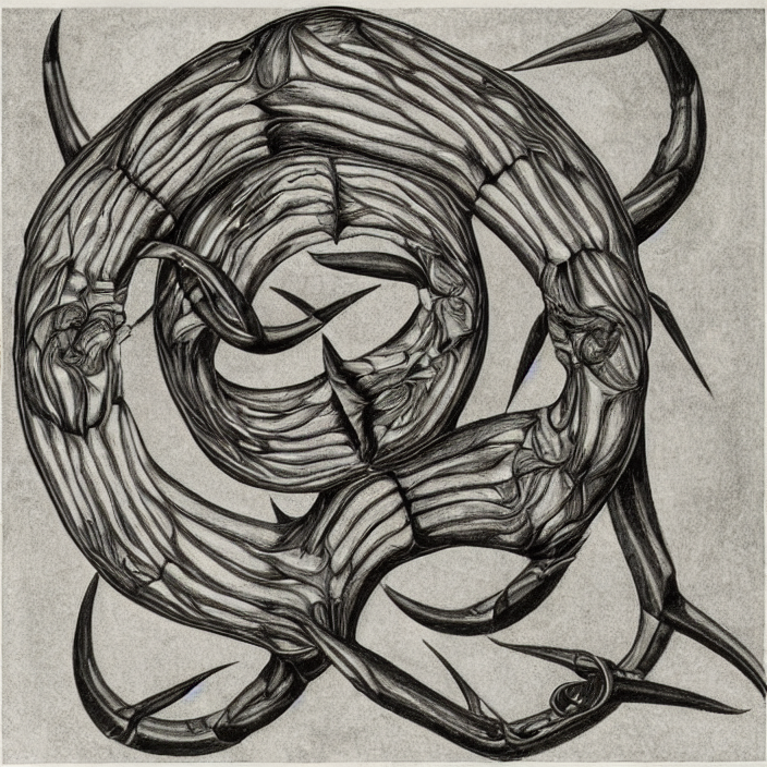 An Arthropod By M. C. Escher. Centered.
