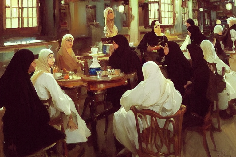1 9 Century, Beautiful Coffee House Interior With Vibrant Cr...