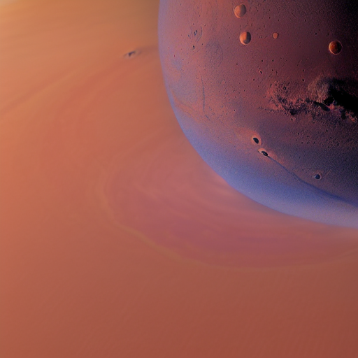 A Realistic Orbital Photo Of Mars With Oceans Of Water And C...