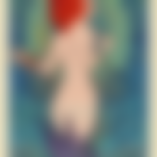 A Closeup Portrait Of Ariel The Mermaid In The Style Of Alph...