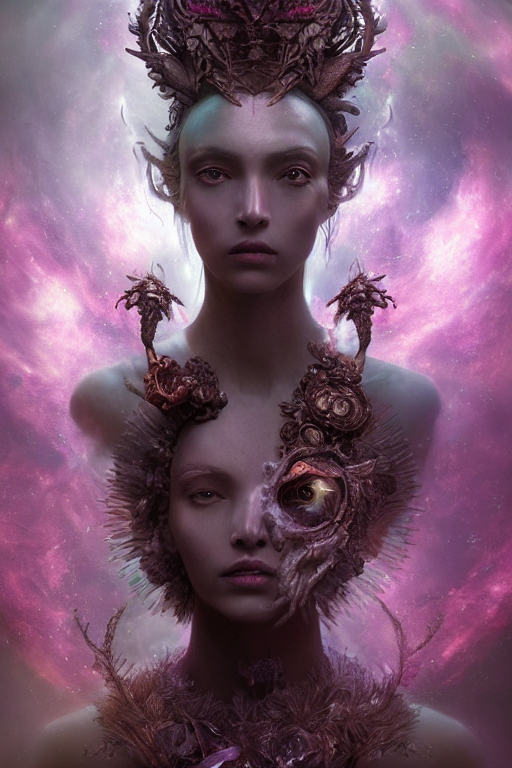 Mysterious Detailed Cgi Matte Painting Exotic Dark Female Sp...