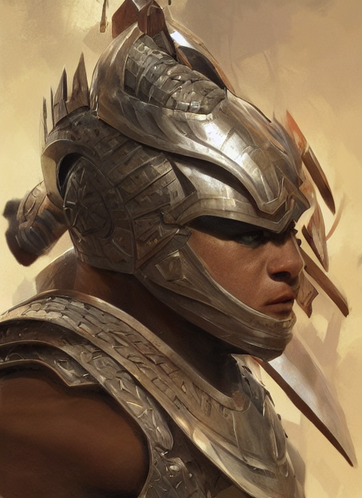 Teak Warrior, Armored, Highly Detailed, Portrait, Digital Pa...