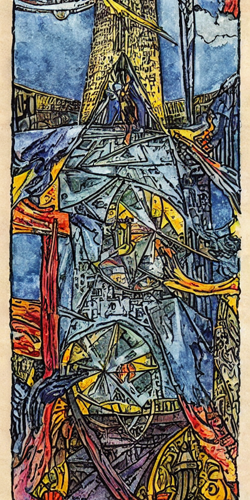 The Tower Tarot Chalcograohy