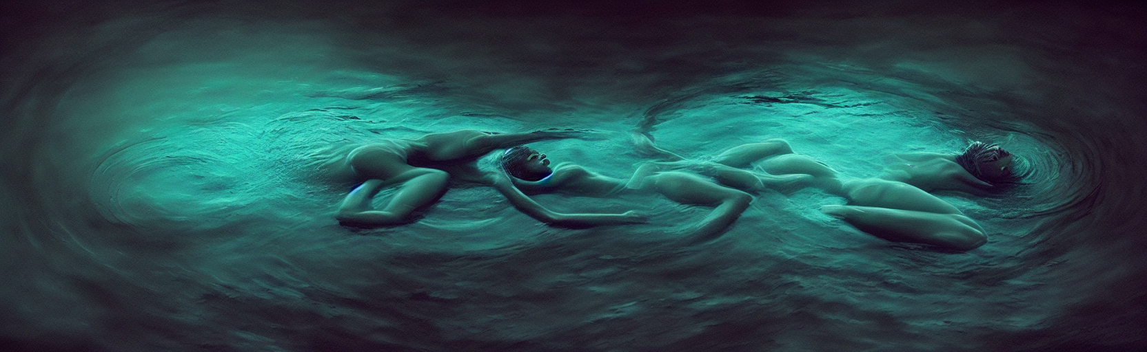 Bioluminescent Plankton Swimming Around A Moist Glistening V...