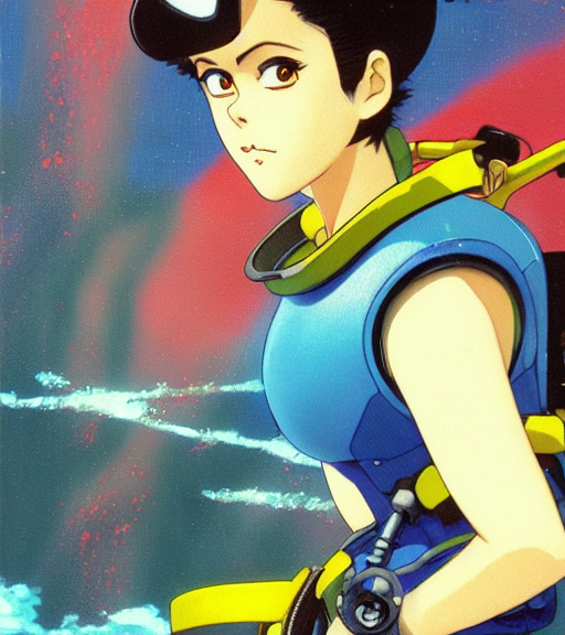 An Anime Portrait Of Beautiful Young Sigorney Weaver As A Sc...