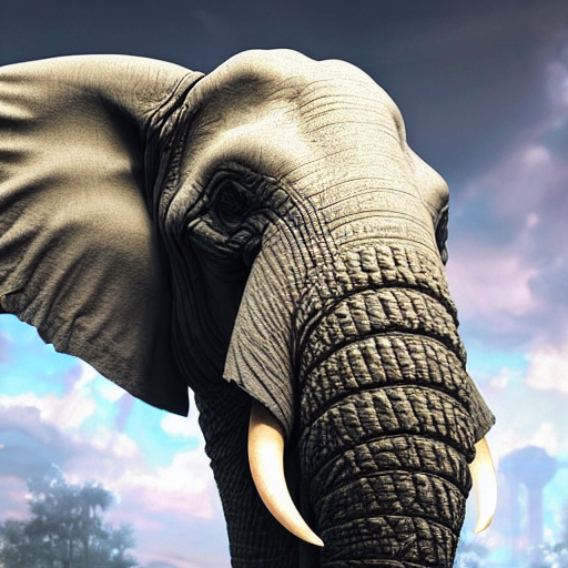 Elephant Made Out Of Electronic Circuits, Photorealism, High...