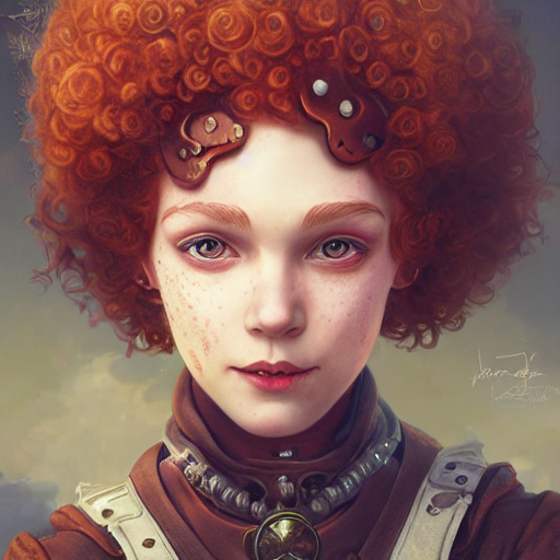 Photograph Of Young Steampunk Orphan Annie, City Character P...