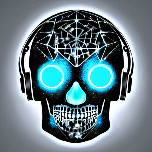 Lightbright Skull With Headphones, D  D, Beautiful Lighting,...