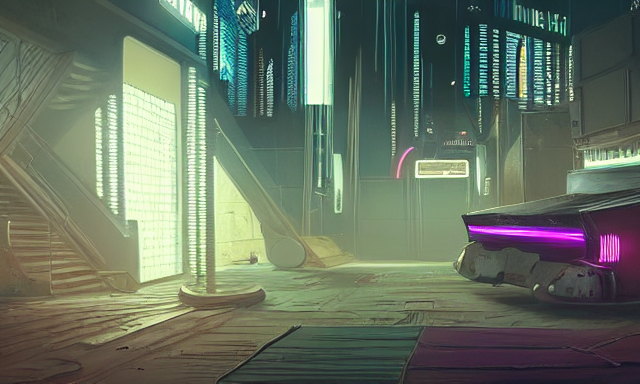 Photo Environement Cyberpunk Stair 4, 4 K Rtx Hdr Volume Li...