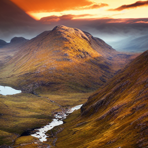 Glen Coe Sunrise Shot From Above, Eos, Matte Painting, Conte...