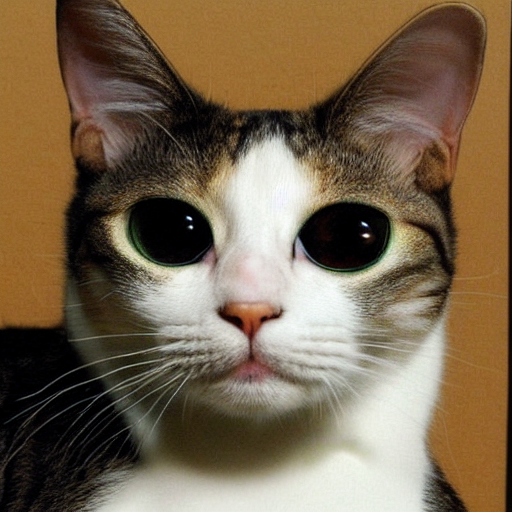 Portrait Of A Cat With Extremely Large Eyes