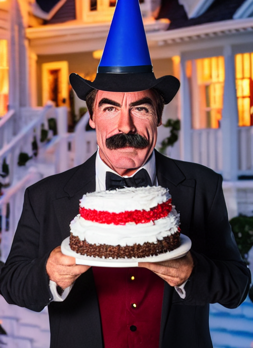 Portrait Photo Still Of Tom Selleck Dressed As A Wizard Hold...