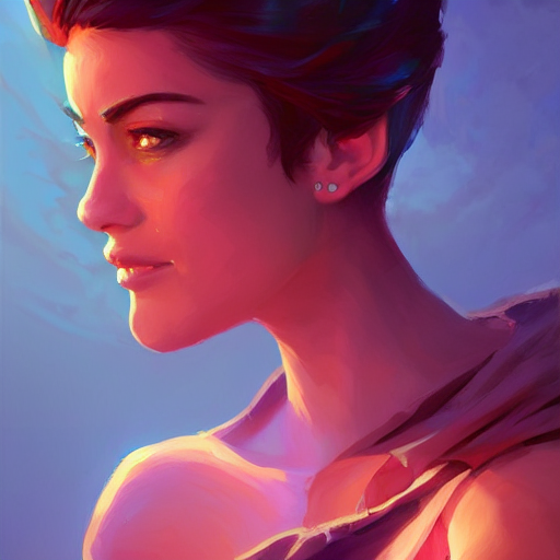 Portrait Of Beautiful Woman With Short Hair, Maya Ali Mage,...