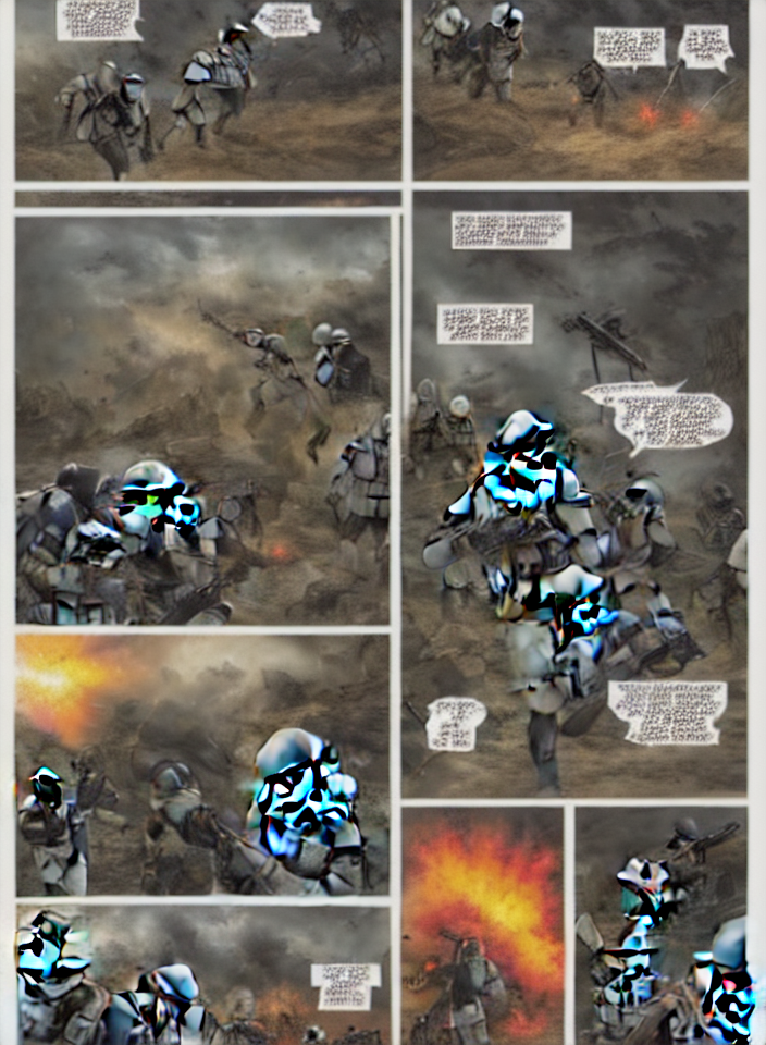 Full Page Color Graphic Novel With Multiple Panels. Top Pane...