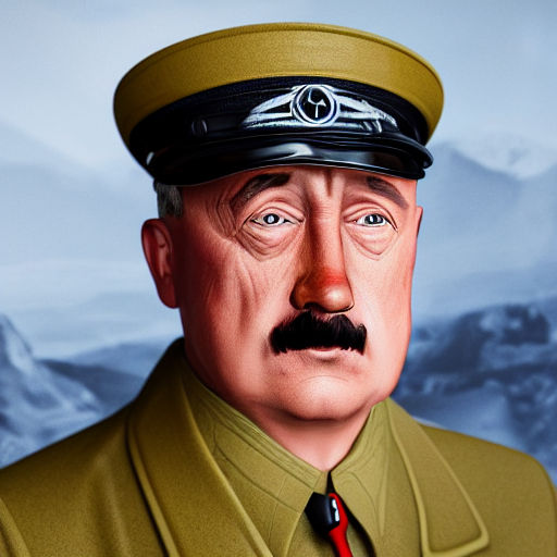 2 1 St Century Realistic Headshot Of Old Adolf Hitler In His...