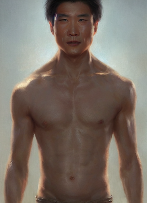 Li Shang  Shirtless , Trending On Artstation, Front View, Po...