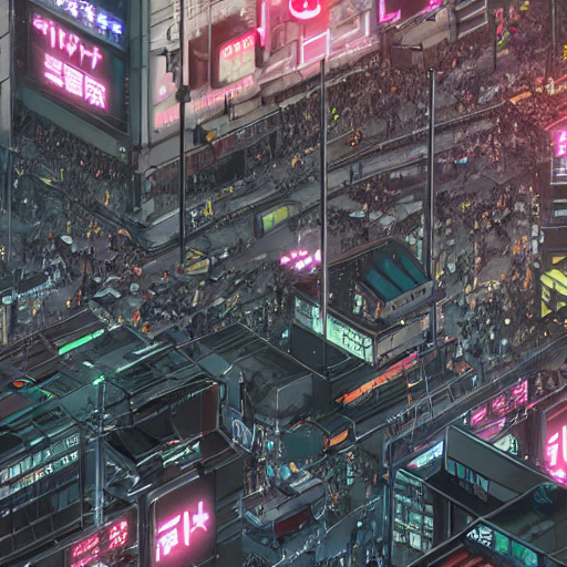 The Shibuya Crossing In A Cyberpunk Dystopian Tokyo Cyberpun...