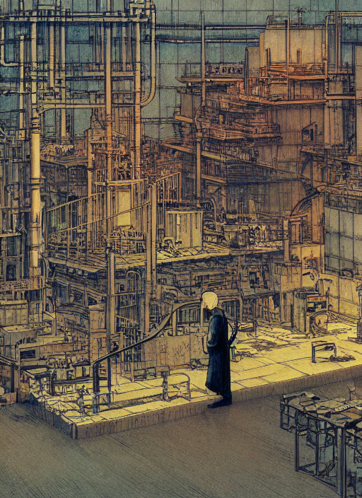 Illustration Of A 2 0 8 0 Desolate Industrial Factory Nuclea...