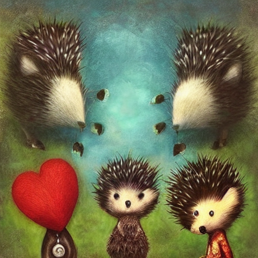 Adorable Cute Heart Shaped Hedgehog Artwork By Alexander Jan...