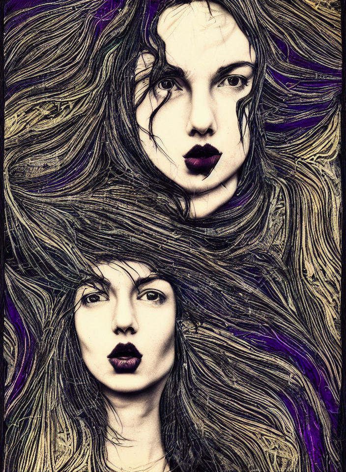 Symmetry Cancer Beautiful Girl With Flowing Hair Screams. De...