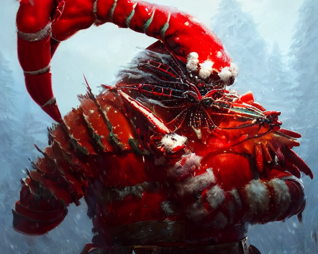 The King Crab Wearing A Santa Costume, Christmas Themed Wint...