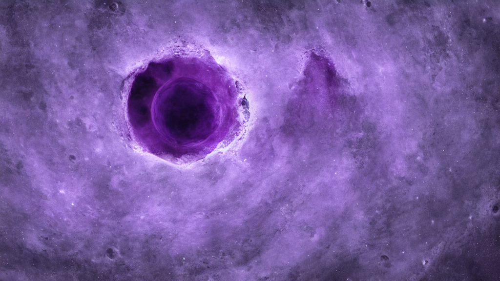 Large Purple Lovecraftian Void, Abyss On The Moon, Digital P...