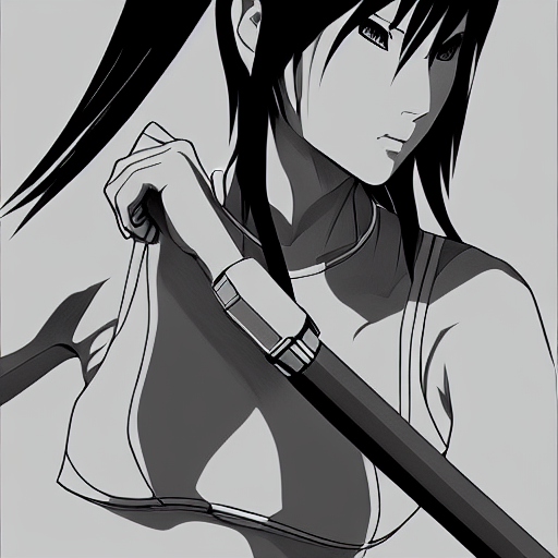 Digital Pen Lineart Sketch Of Athletic Motoko Kusanagi By Gn...