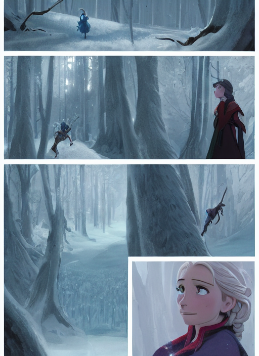 Anna From Frozen, 3 Panel Comic Scene Graphic Novel Layout G...