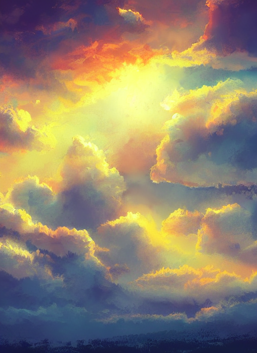 Sunset Dreamy Clouds Artstation Concept Art Atmospheric