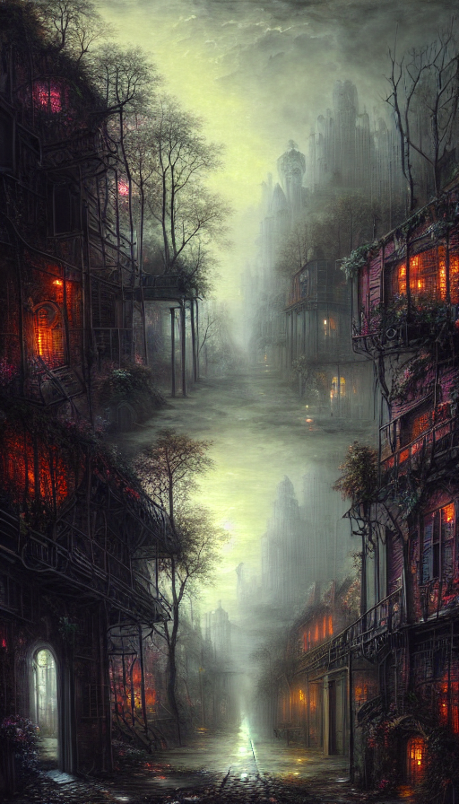 A Beautiful Detailed Painting Of Alley Urbex Architecture Ci...