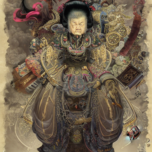 A Hyperdetailed Character Design Opulent, Elderly Grandmaste...
