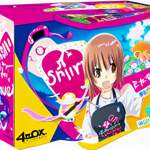 Anime Girl Branded Cereal Box, Sharp Focus, High Detail, 4 K...