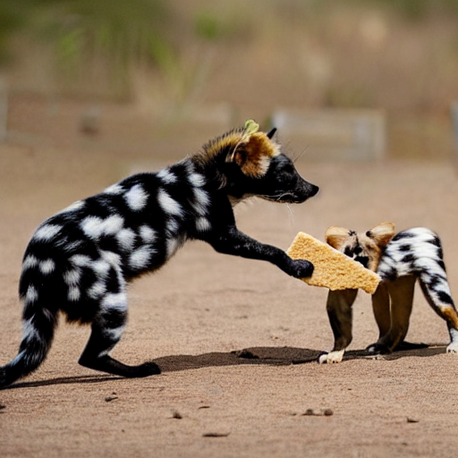 A Weasel Serving Graham Crackers To A Fluffy African Wild  P...