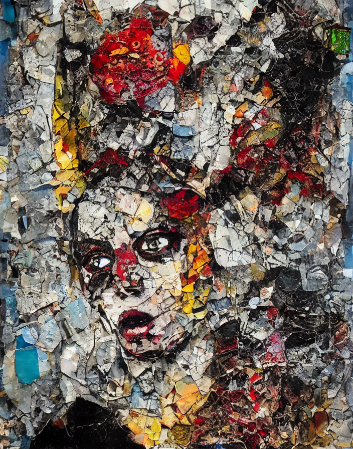 Planet Killer Analogue Mixed Media Collage With Canvas Textu...