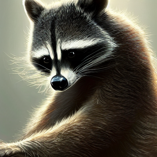 A Anthropomorphic Racoon Home Computer Technician, Diffuse L...
