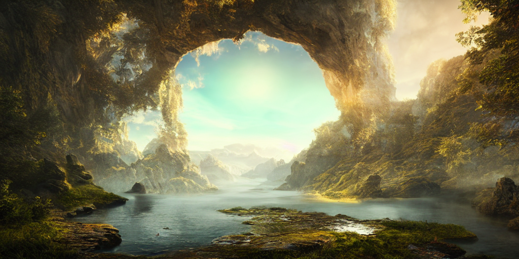 Render Of Dreamy Beautiful Landscape, Fantasy Dreamy, The Ga...