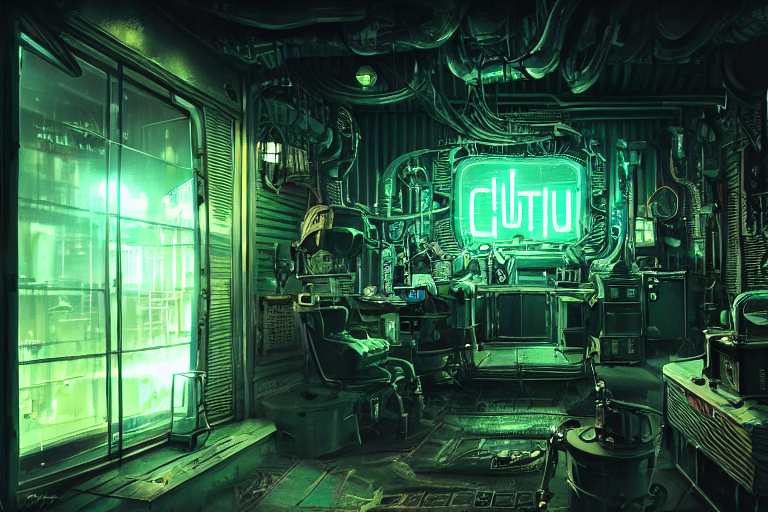 Photo Of Cthulhu Small Sci - Fi Machine Shop In A Shipping C...