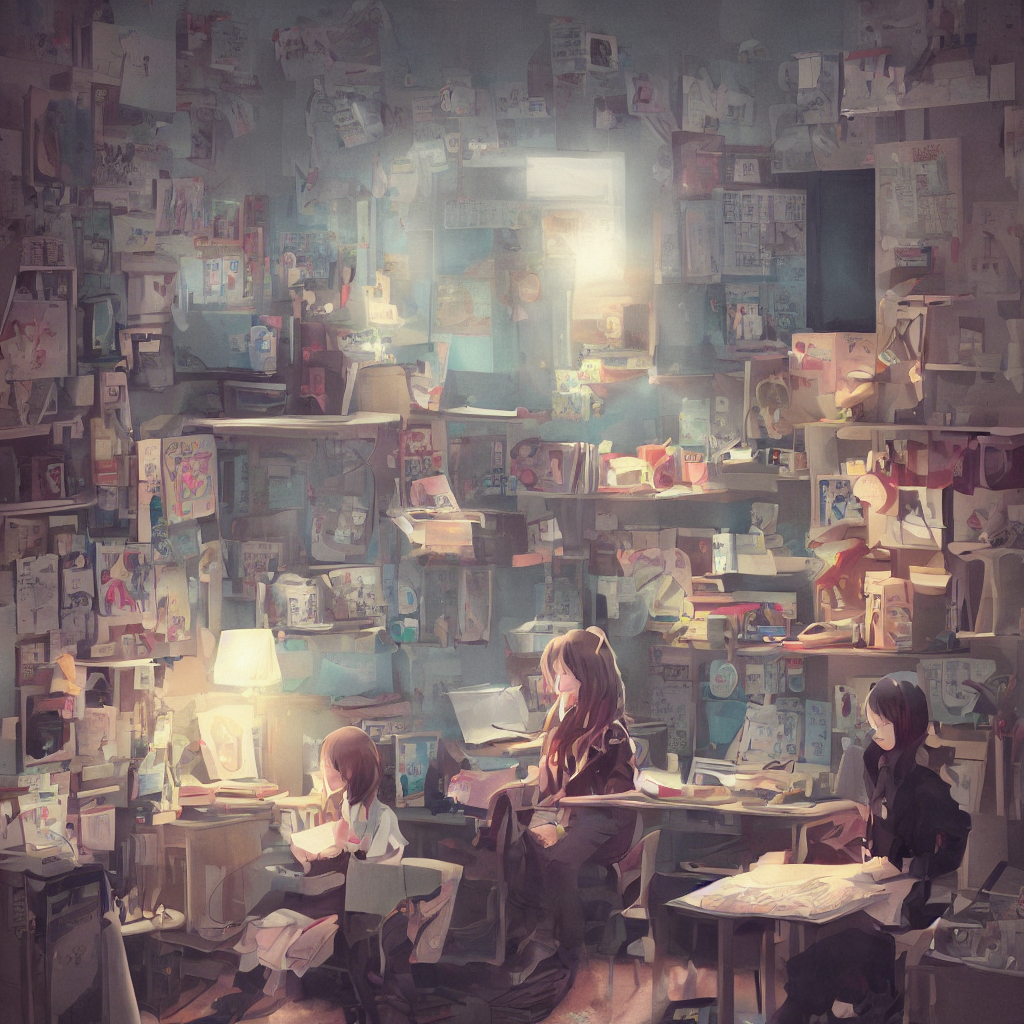 High School Girl Sits In A Cozy School Classroom - 3 D Drama...