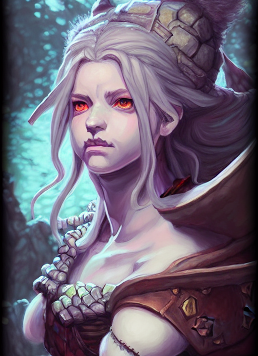 A Portrait Of Girl Ogre Fantasy, Dungeons And Dragons, An Ul...