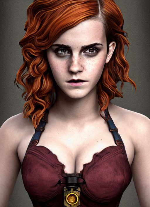 Biohazard Portrait Of Thicc Emma Watson 2 0 0 7 Curly Long R...