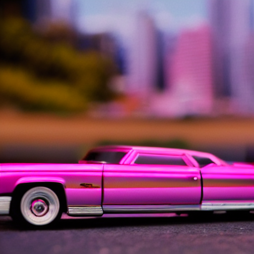 3 5 Mm Photo Of Metallic Pink Cadillac Like Hot Wheels Model...
