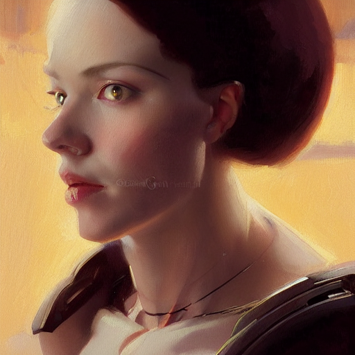Portrait Of Cyborg, Close Up Shot, Soft Lighting, Warm Light...