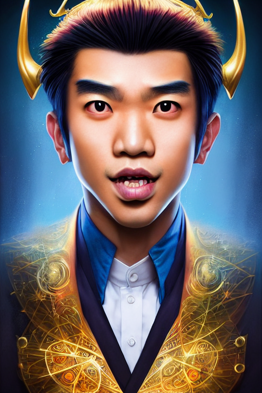 A Enthusiasm Smart Asian Male Magician Of Legendary Characte...