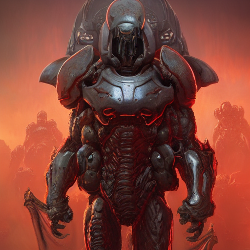 Doom Eternal, Game Concept Art, Wires Fused With Body, Muscu...