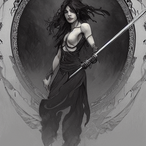 Death With A Scythe On His Shoulder Walking Surrounded By Wa...