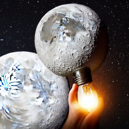 The Moon As A Lightbulb Being Unscrewed By Someones Hand