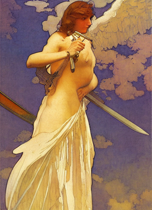 Angel With A Sword Illustration By Maxfield Parrish, Greg Ma...