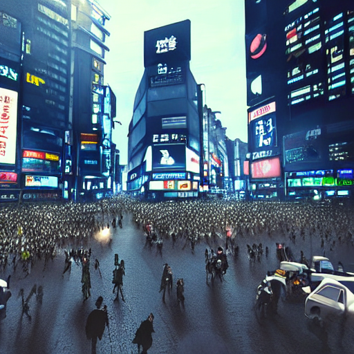 The Shibuya Crossing In A Cyberpunk Dystopian Tokyo Cyberpun...